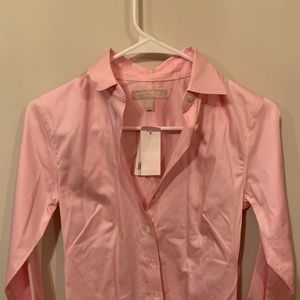 Banana Republic Pink Button up Non-iron Fitted